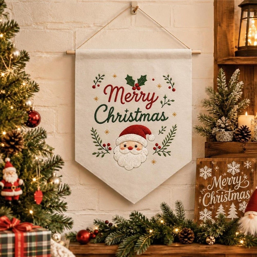 Embroidery Xmas Tree - Handmade Christmas Embroidery Kit Snowman Tree