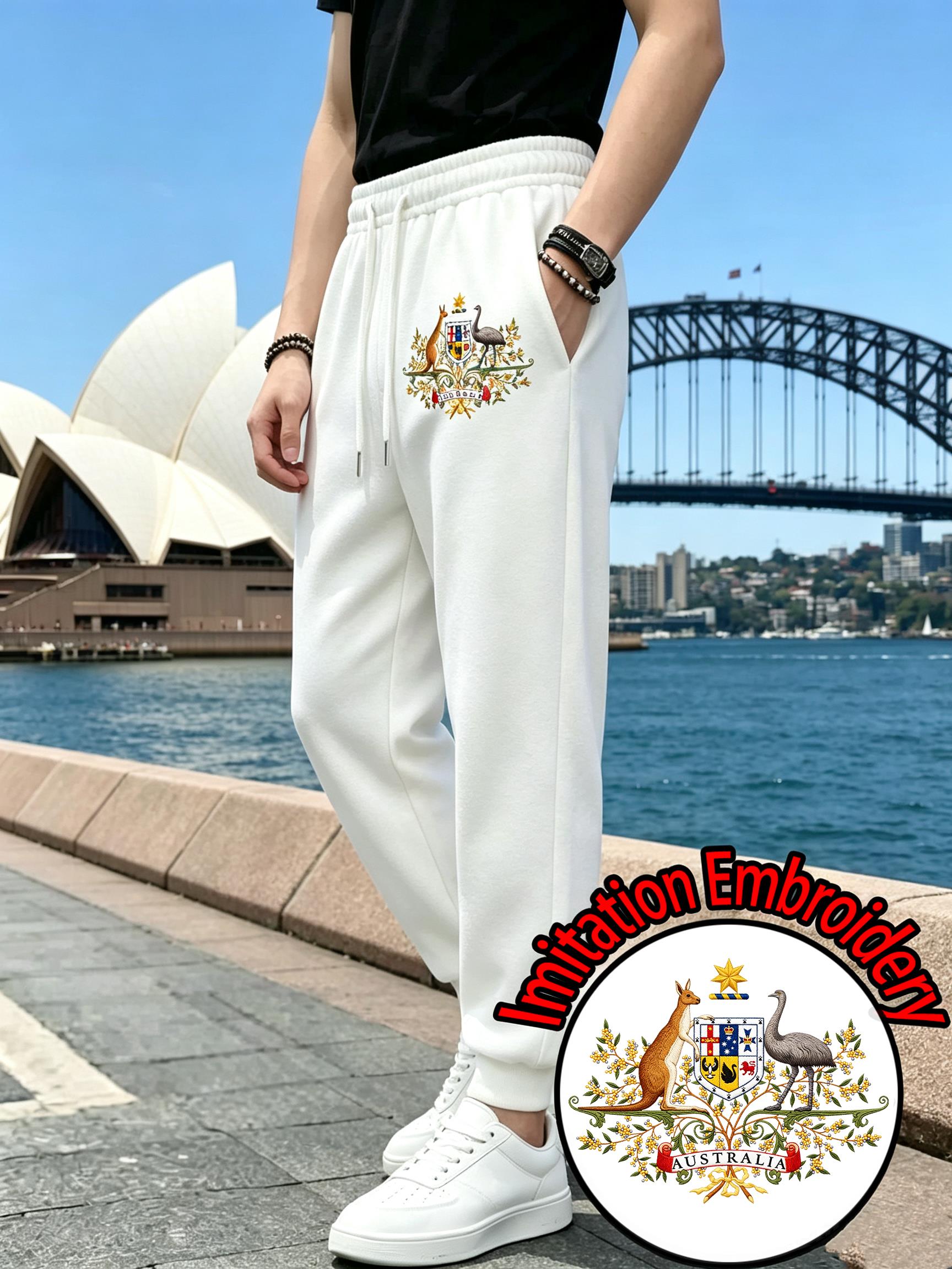 Embroidery In Australia - Australia Imitation Embroidery Print Men'S Sweatpant