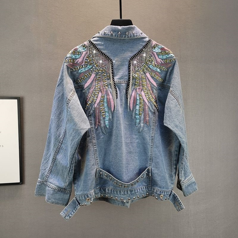 Embroidery Jeans - 2026 New AutumnFashion Rivet Woman Denim