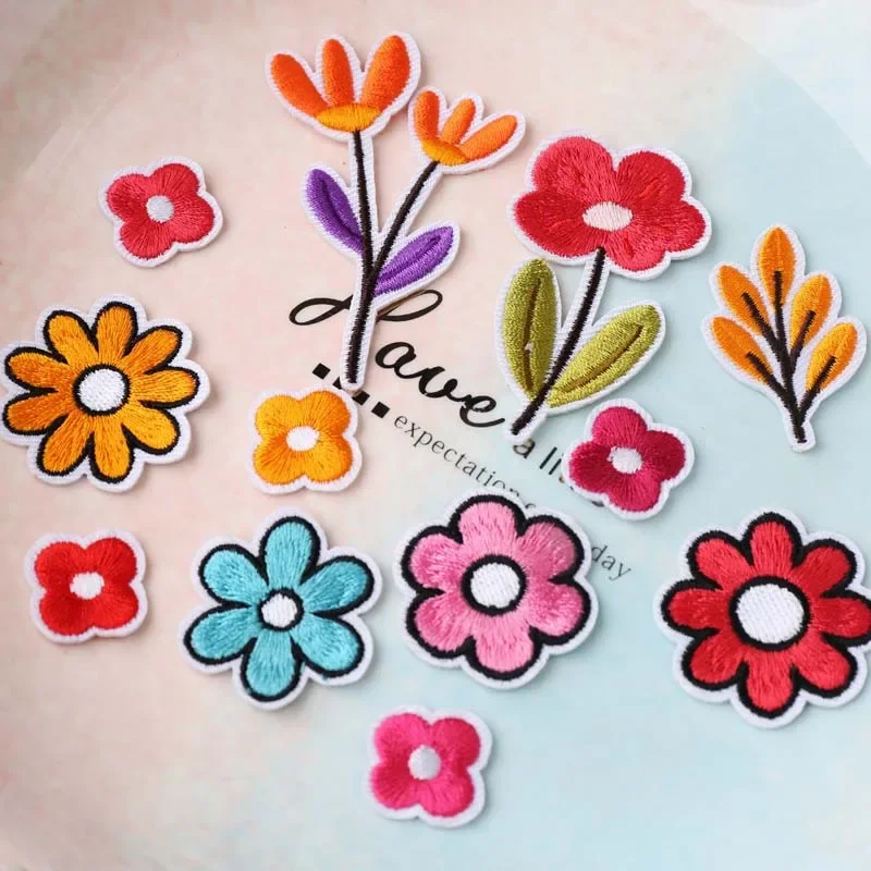 Embroidery Jeans - 10pcs Embroidery Flowers Sew Iron On