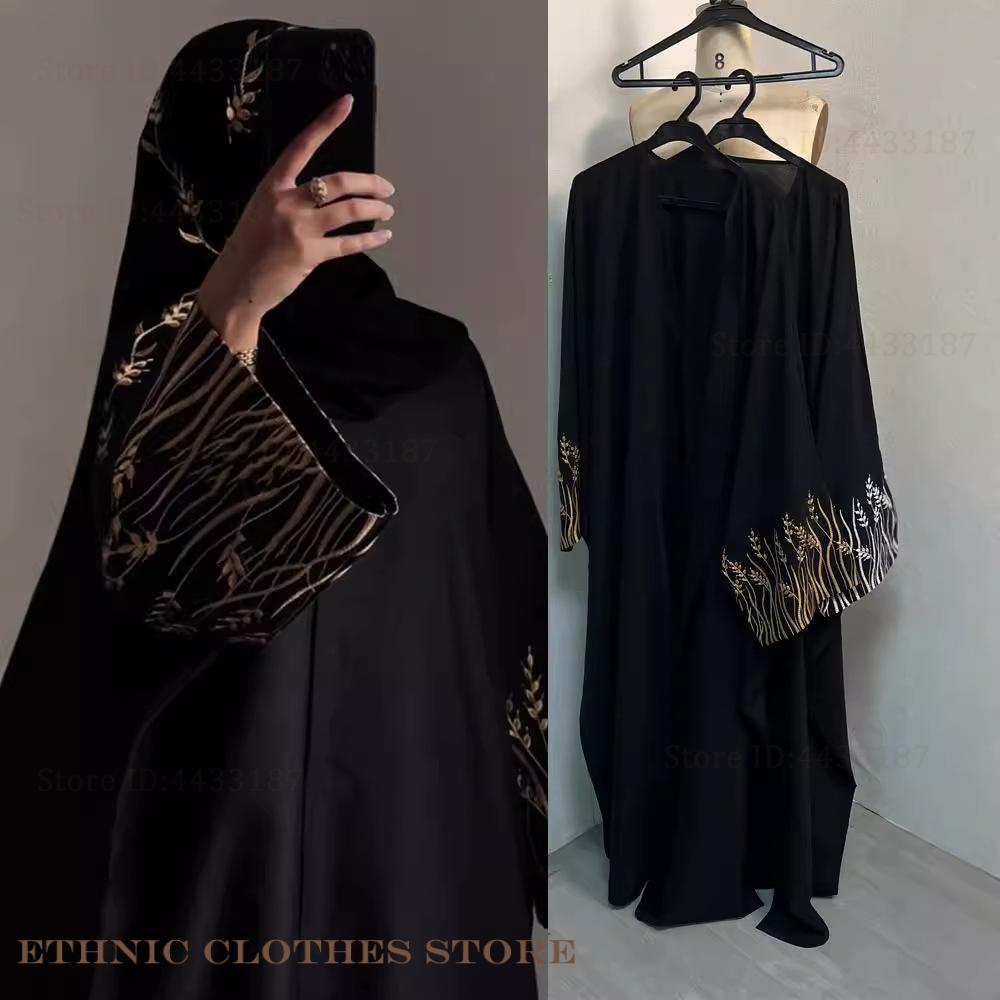 Embroidery Kebaya - Muslim Women Dress Elegant Black Embroidery
