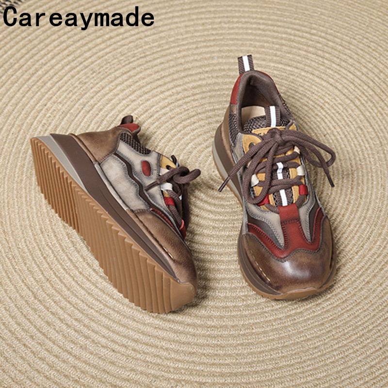 Embroidery Garments - Careaymade-Cow Genuine Leather Women Ankle Boots