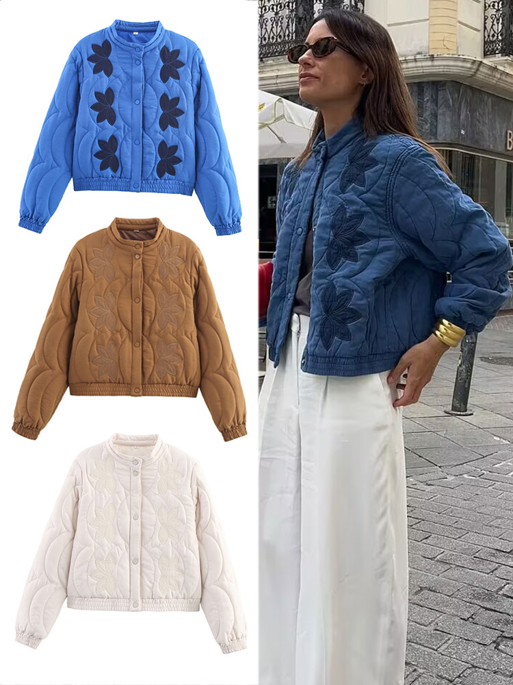 Embroidery Quilting - HH 2025 Autumn Women Quilted Crop