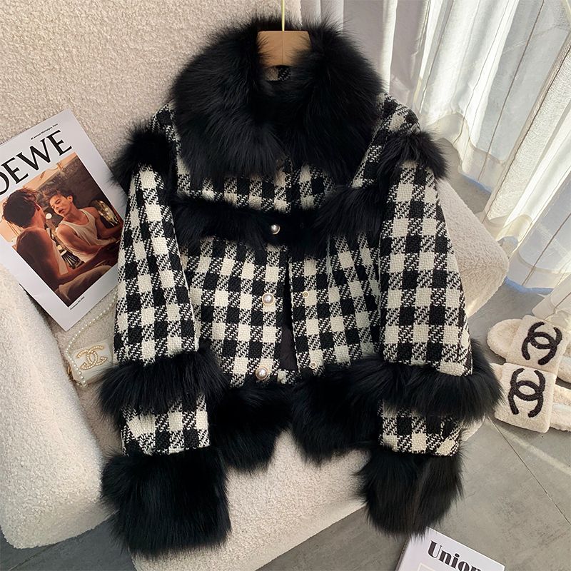 Embroidery Quilting - Chic Women Faux Fox Fur Spliced