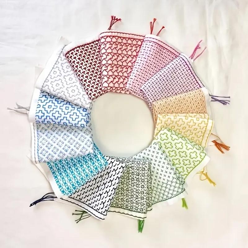 Embroidery Yarn - 9/32Pcs Thread And Needles Denim Fabric