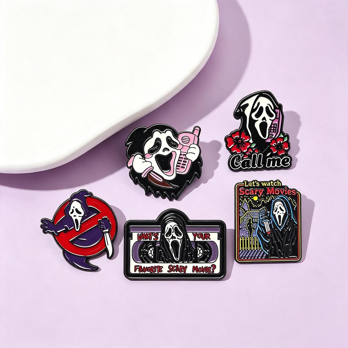 5Pcs/Set Horror Skull Enamel B - огляд і ціна Embroidery Gothic