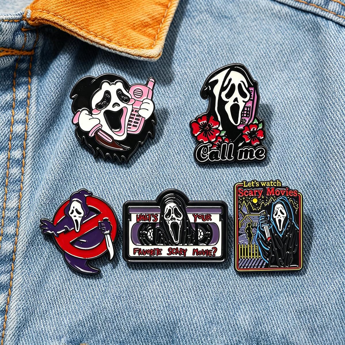 5Pcs/Set Horror Skull Enamel B - огляд і ціна Embroidery Gothic