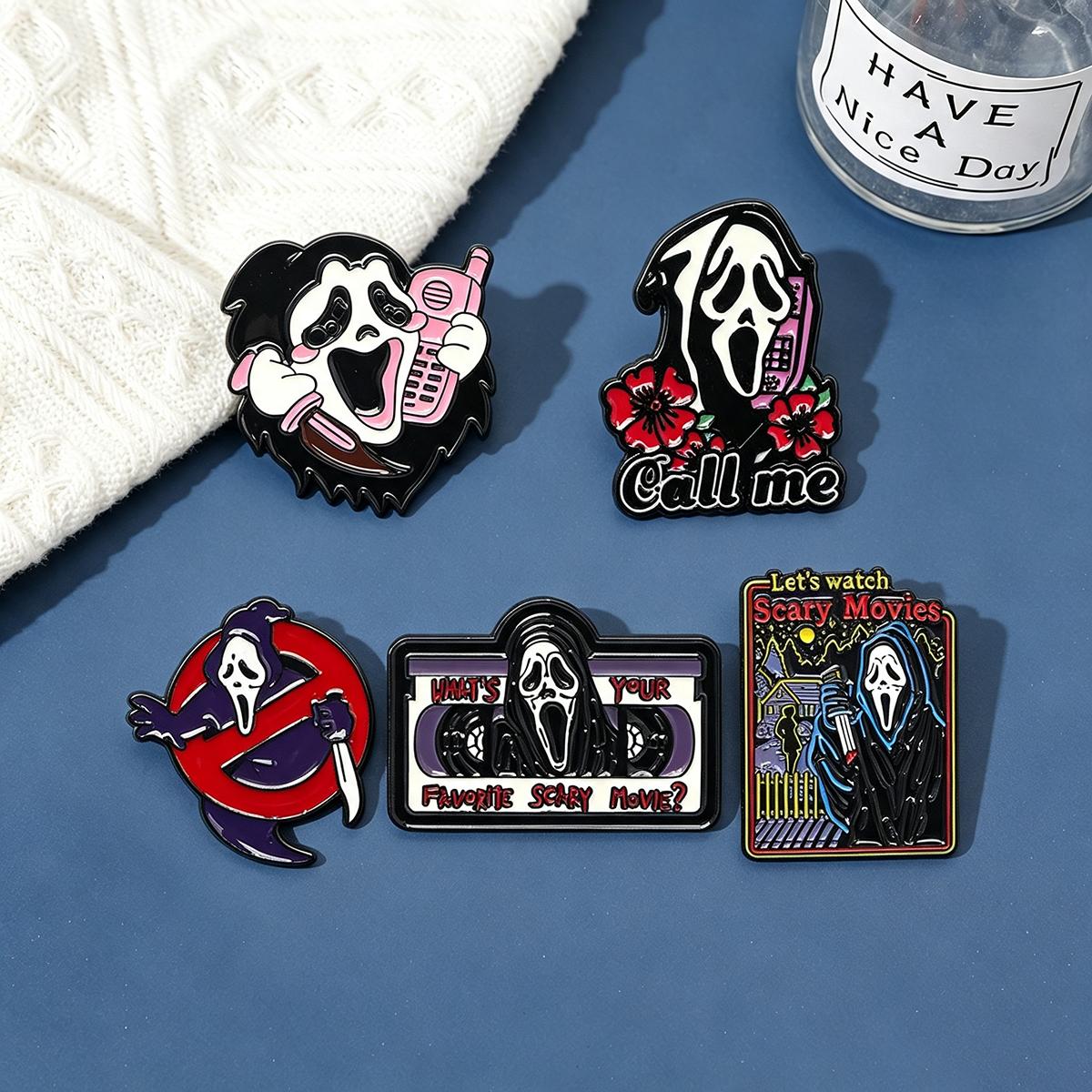 5Pcs/Set Horror Skull Enamel B - огляд і ціна Embroidery Gothic