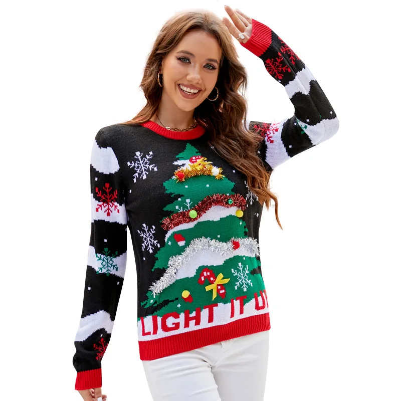 Christmas Sweater for Women &  - огляд і ціна Embroidery Xmas Tree