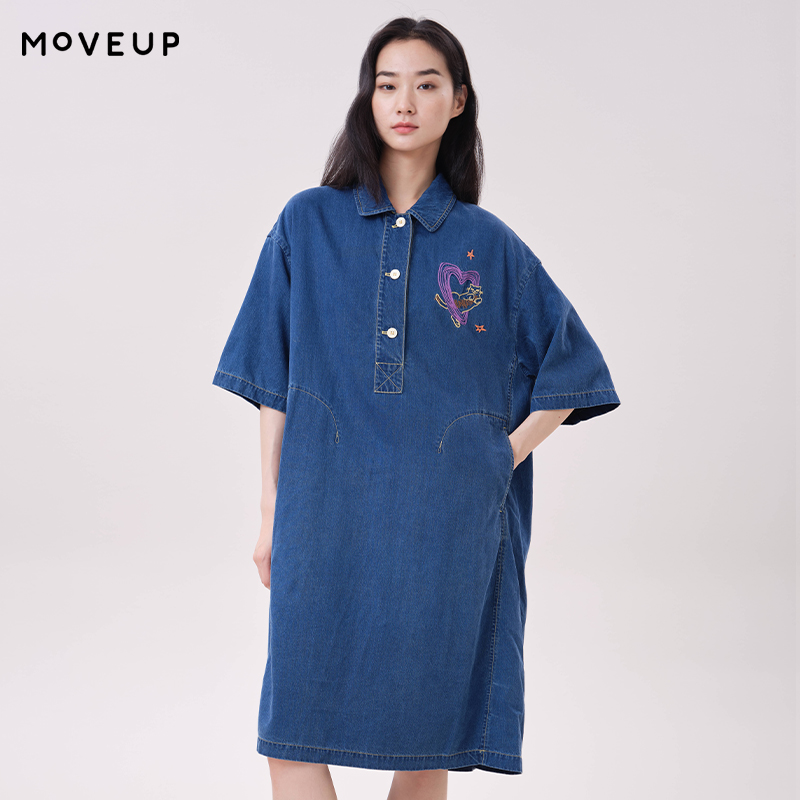 MOVEUP Lyocell Denim Dress Pol - огляд і ціна Embroidery Cat