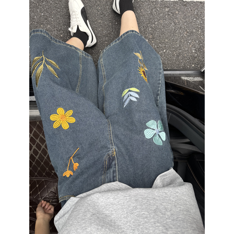 Unisex Korean Style Y2K Floral - огляд і ціна Embroidery Jeans