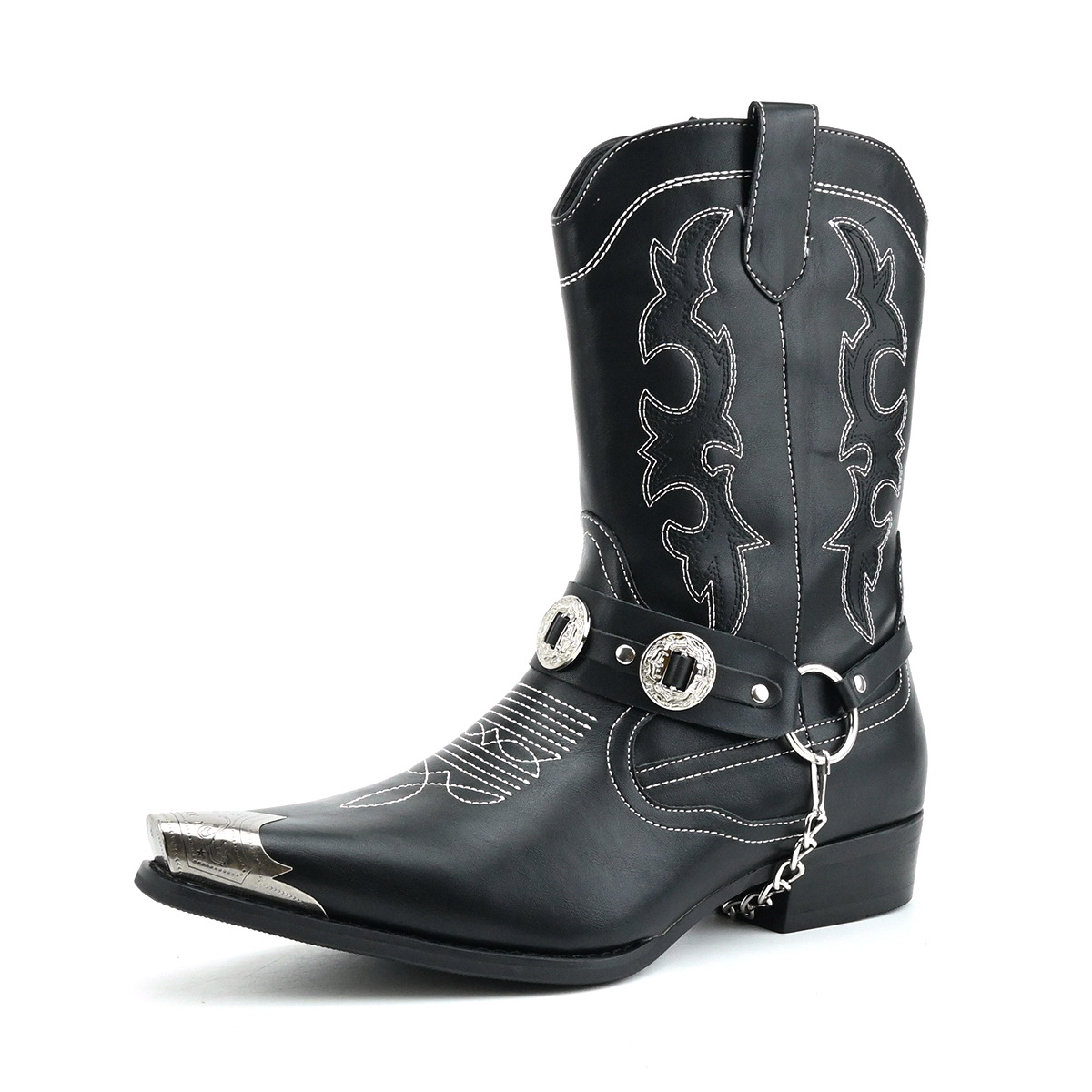 Men's Western Leather Boots wi - огляд і ціна Embroidery Ring