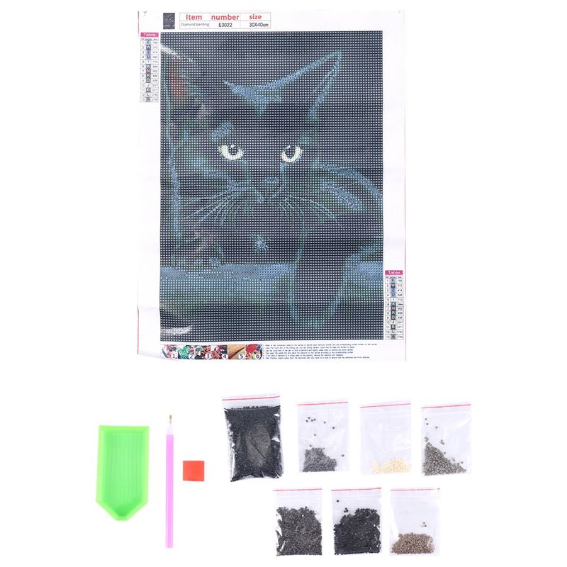 A84X-Animal Black Cat Diamond  - огляд і ціна Embroidery Cat