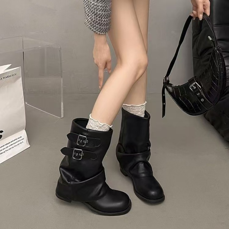 Women Black Slouchy Mid Calf B - огляд і ціна Embroidery Garments