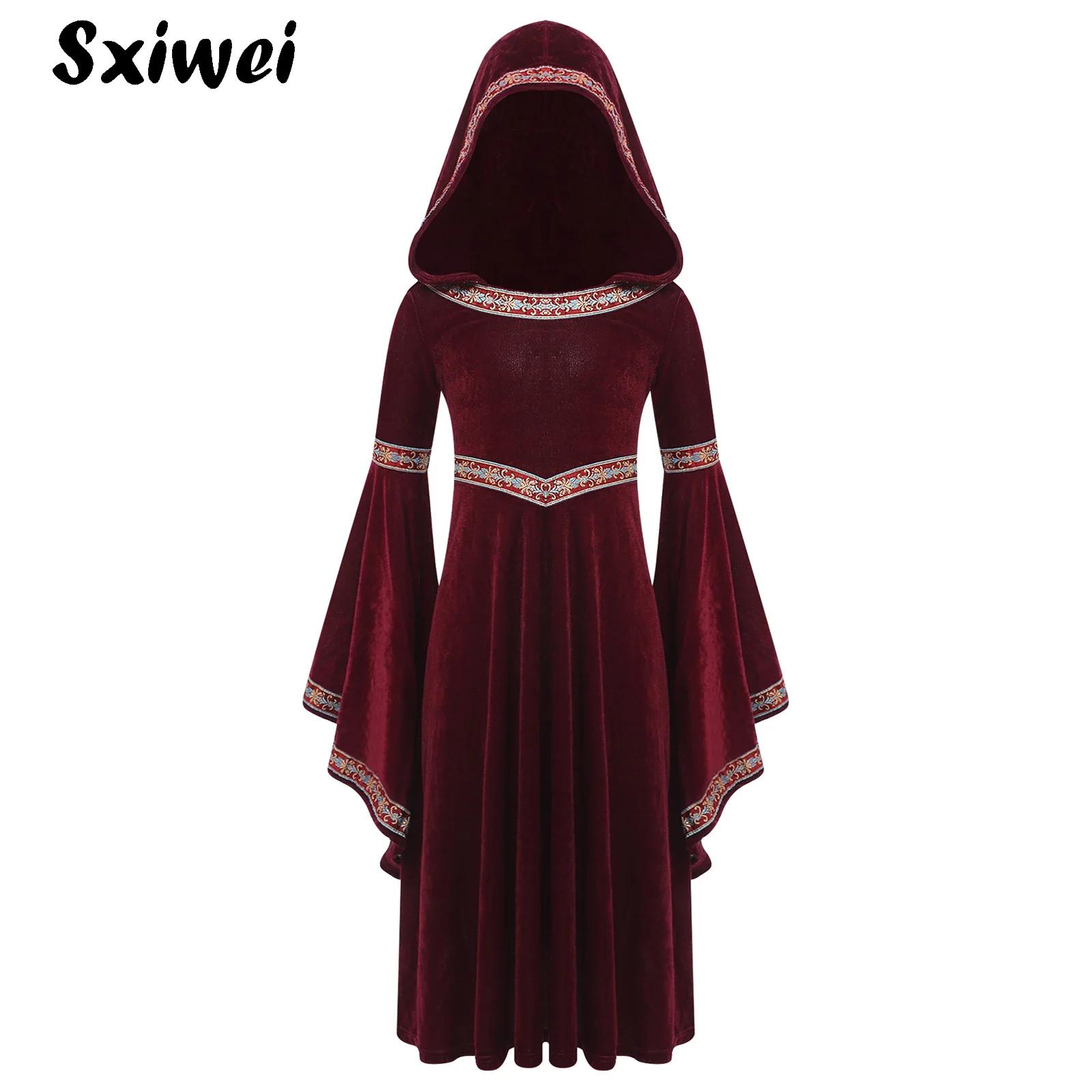 Hooded Medieval Princess Costu - огляд і ціна Embroidery Gothic