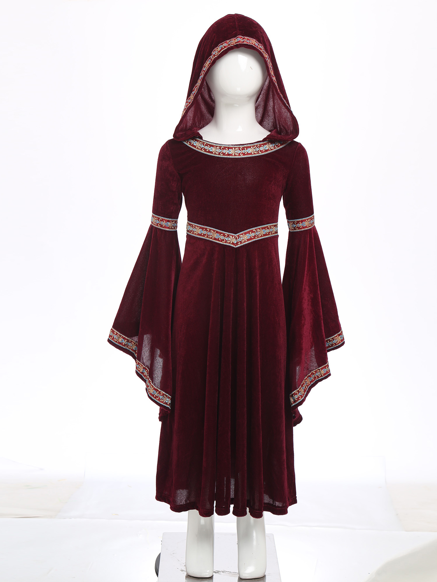 Hooded Medieval Princess Costu - огляд і ціна Embroidery Gothic