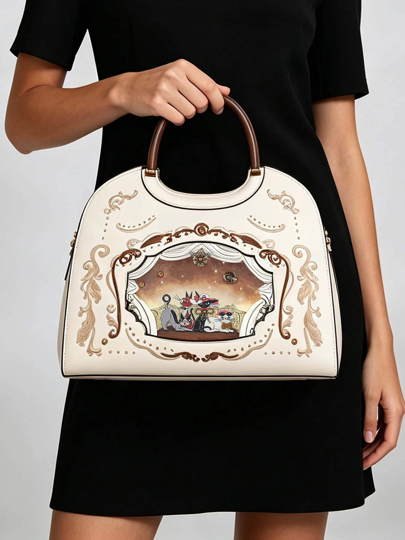 Versatile and Vintage Handbag  - огляд і ціна Embroidery Cat