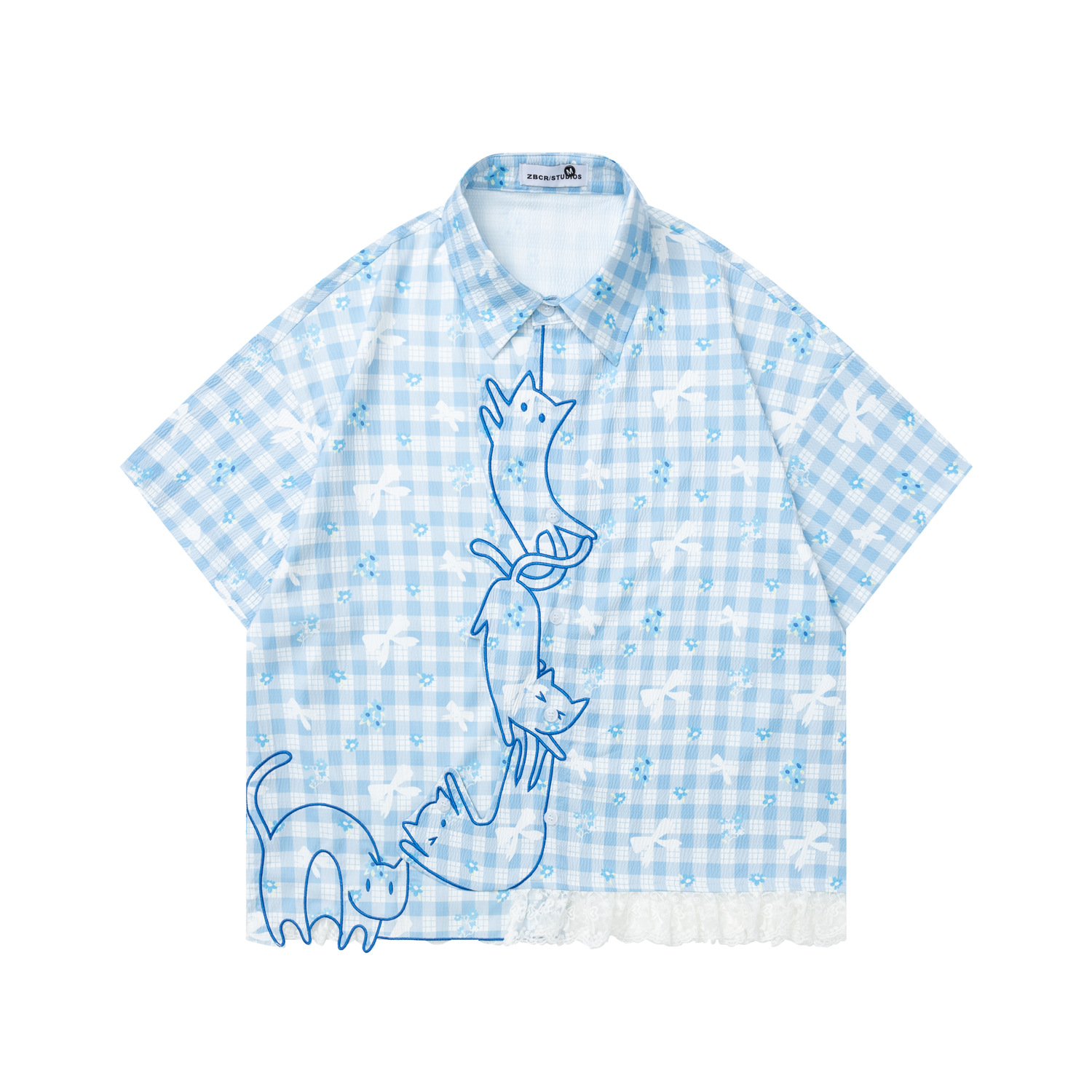 2026 Summer Casual Plaid Shirt - огляд і ціна Embroidery Cat