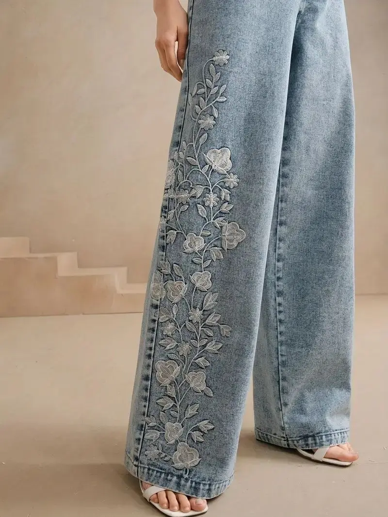 Women's Plus Size Y2K Straight - огляд і ціна Embroidery Jeans