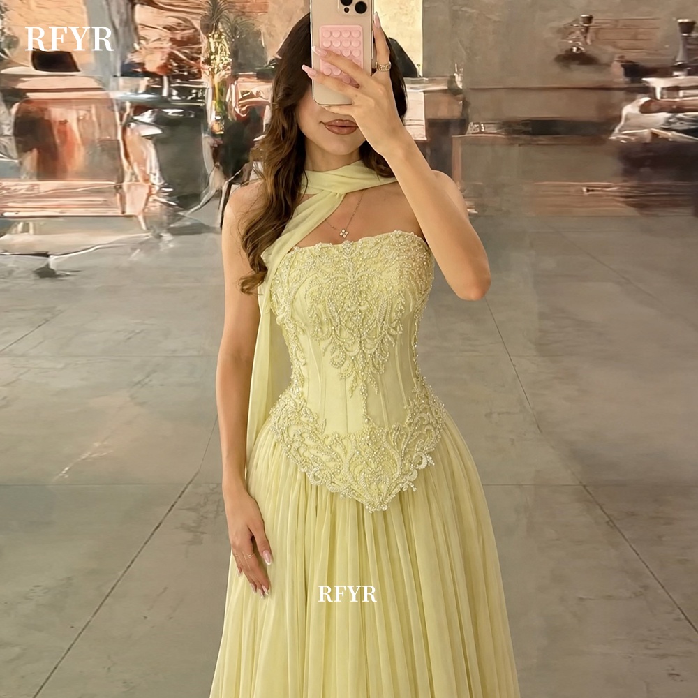 RFYR Yellow Prom Dress with La - огляд і ціна Embroidery Yellow Dress