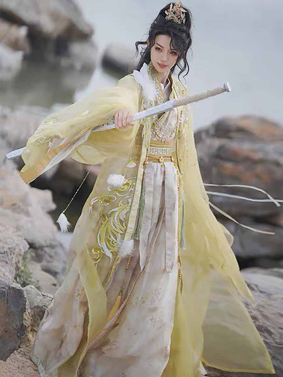 Wuxia Swordsman Hanfu Outfit M - огляд і ціна Embroidery Yellow
