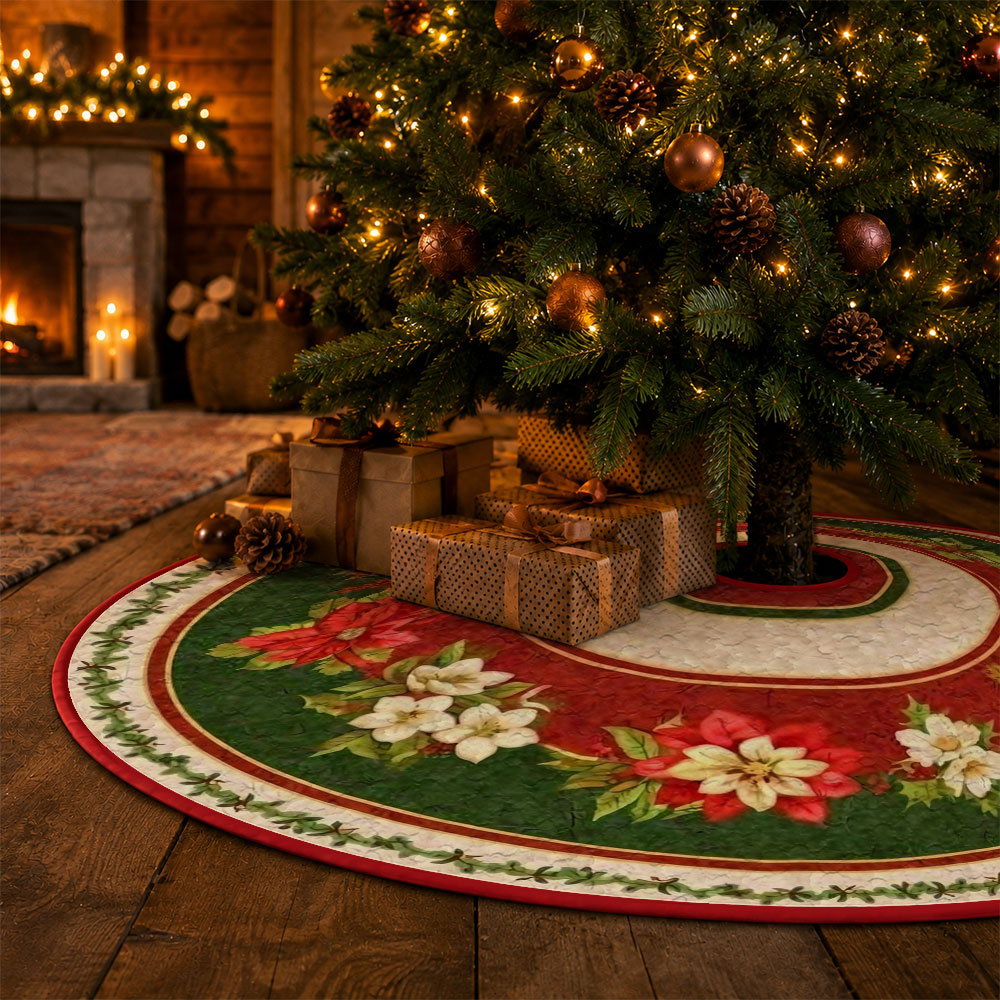 1pc Poinsettia Floral Wreath P - огляд і ціна Embroidery Xmas Tree