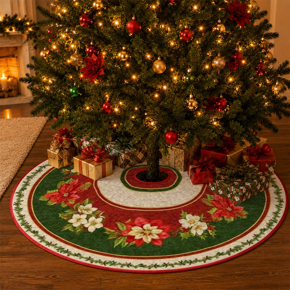 1pc Poinsettia Floral Wreath P - огляд і ціна Embroidery Xmas Tree