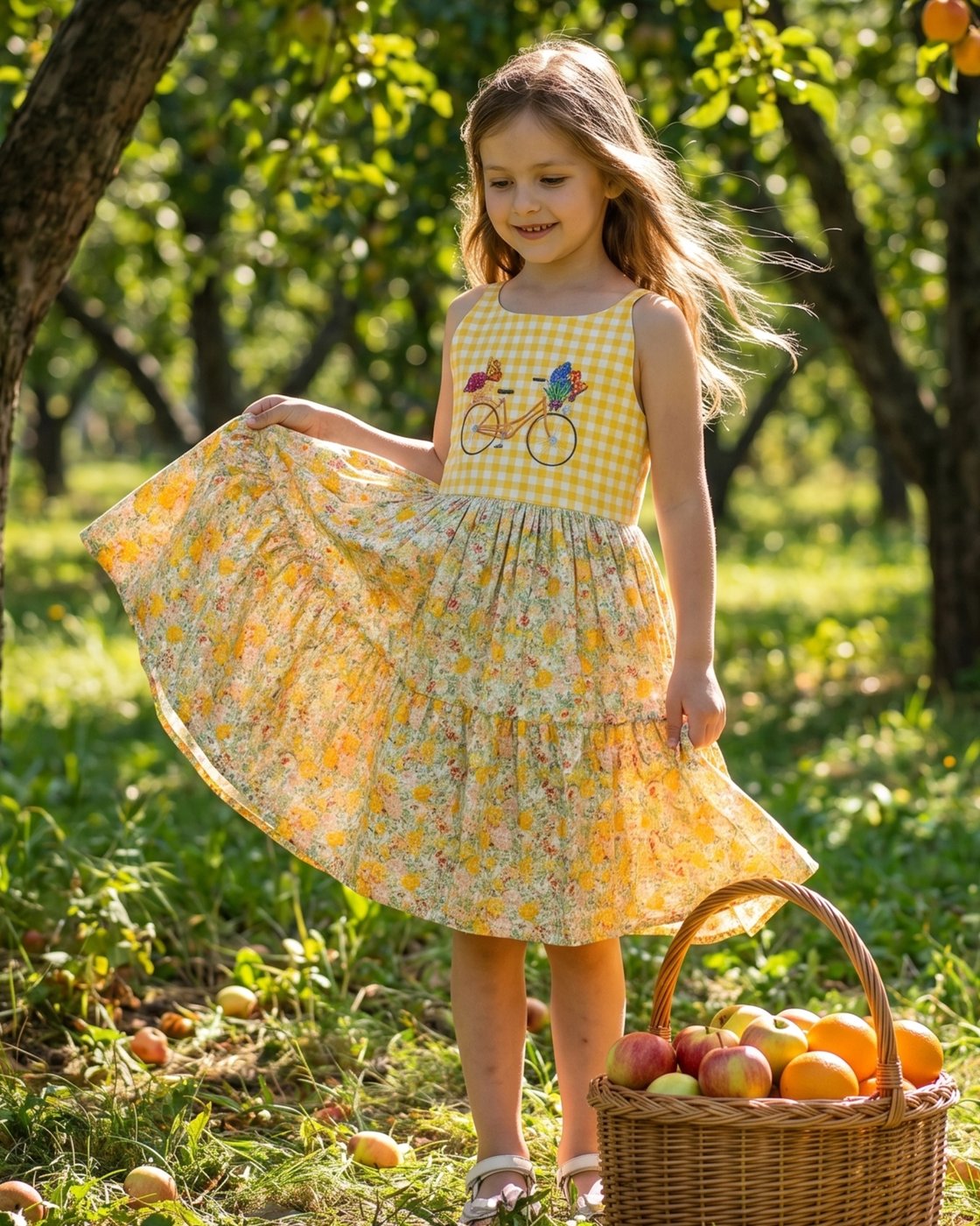 Girls Dress Yellow Gingham Bic - огляд і ціна Embroidery Yellow Dress