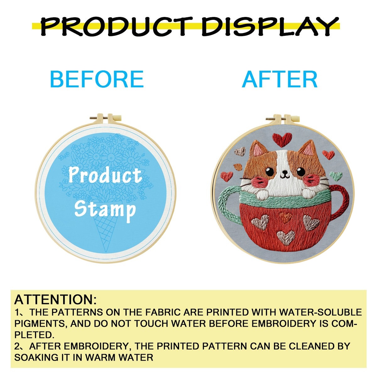 Cat in teacup 1PCS Diy Embroid - огляд і ціна Embroidery Cat