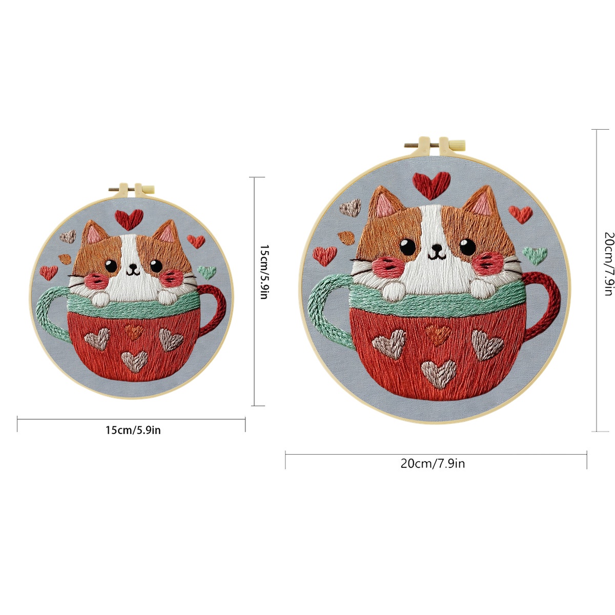Cat in teacup 1PCS Diy Embroid - огляд і ціна Embroidery Cat