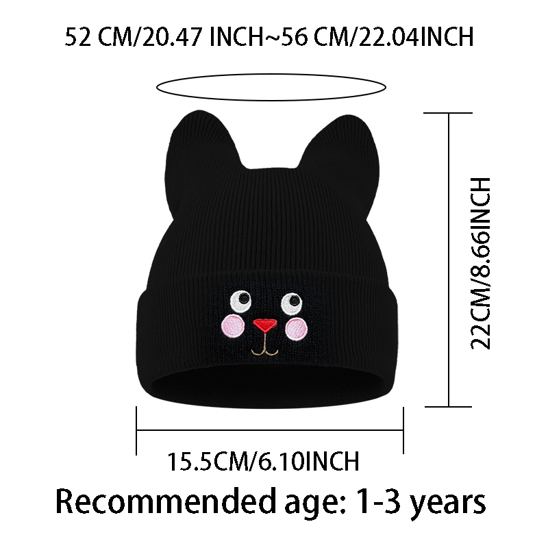 Soft Cat Ear Kids Beanie Cat F - огляд і ціна Embroidery Cat