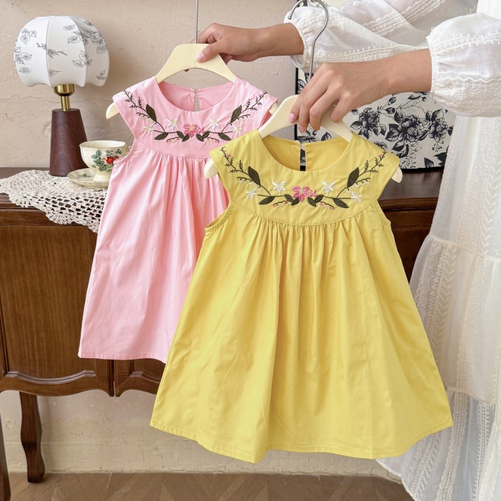 2-7-year-old Korean Version Su - огляд і ціна Embroidery Yellow Dress