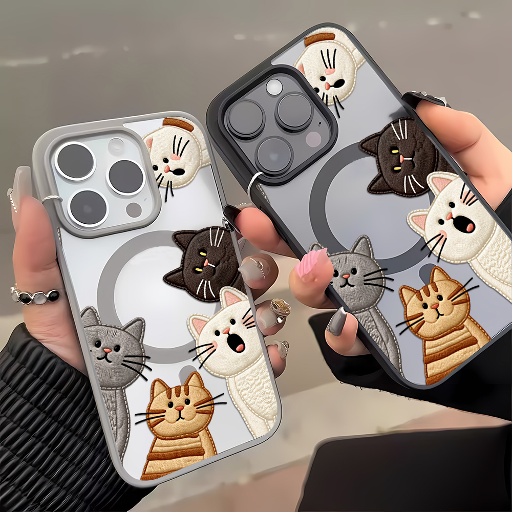 Cute Faux Embroidery Cat Phone - огляд і ціна Embroidery Cat