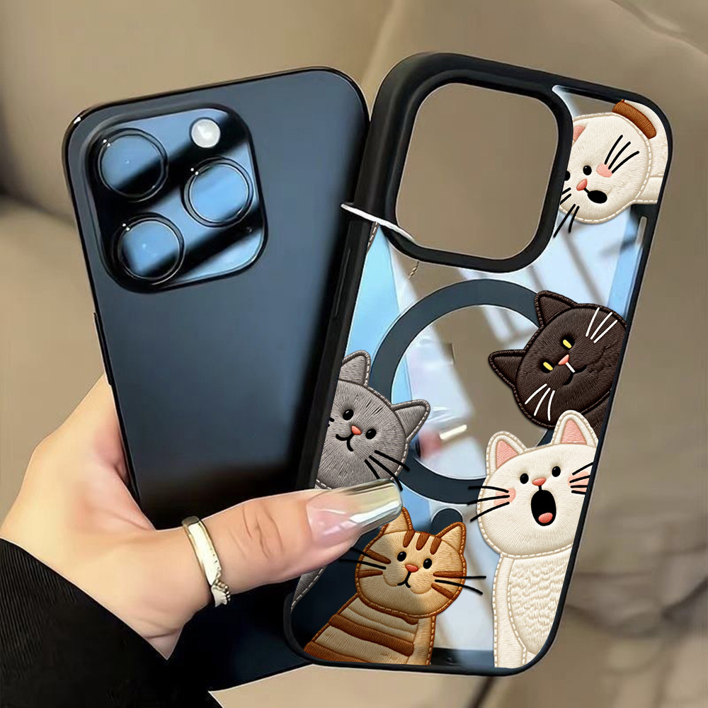 Cute Faux Embroidery Cat Phone - огляд і ціна Embroidery Cat