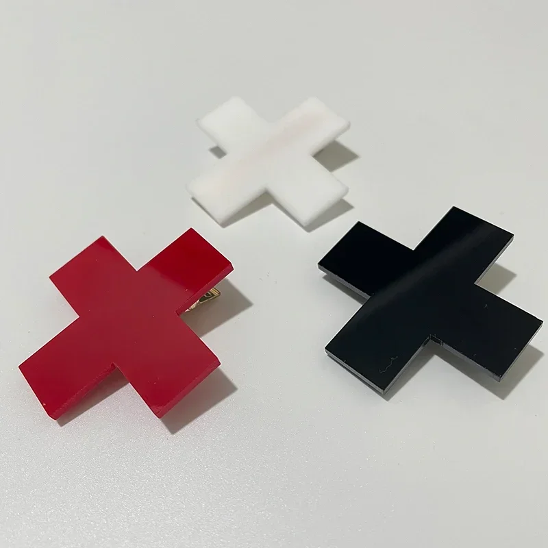 Y2K Red Cross Hair Clip Punk G - огляд і ціна Embroidery Gothic